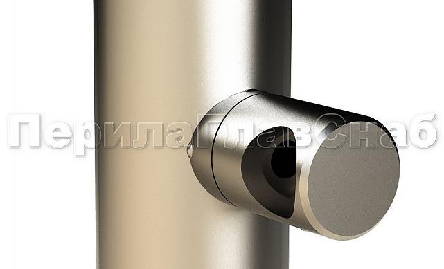 Стойка круглая Ø38.1: 3 ригеледержателя, под выносной поручень, полированная, высота 950 мм (AISI 304) k710 5