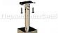 Готовая стойка 40х40х950 мм, деревянная, со вставками из нержавеющей стали 2х100 мм с 2 пластинчатыми стеклодержателями k740-2