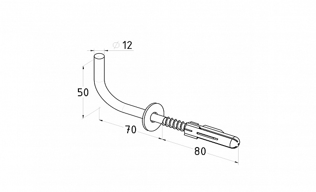 Пристенок с саморезом (симбиоз) 12х80 мм, (AISI 304) Фk286-070 2 Пристенок с саморезом (симбиоз) 12х80 мм, (AISI 304) Фk286-070 2