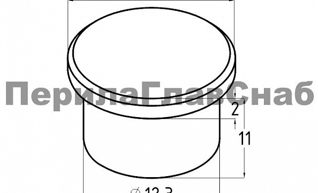 Заглушка под трубу Ø16 мм полированная (AISI 316) k012-2  3 Заглушка под трубу Ø16 мм полированная (AISI 316) k012-2  3