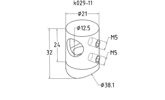 Ригеледержатель Ø38,1 х 12,8 мм, шлифованный, AISI 304 k029-11 3