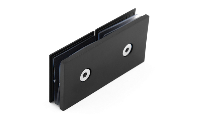 Коннектор для душевой кабины стекло-стекло 180°, 45х45, черный, вырез 71 t734 BZn 4 Коннектор для душевой кабины стекло-стекло 180°, 45х45, черный, вырез 71 t734 BZn 4