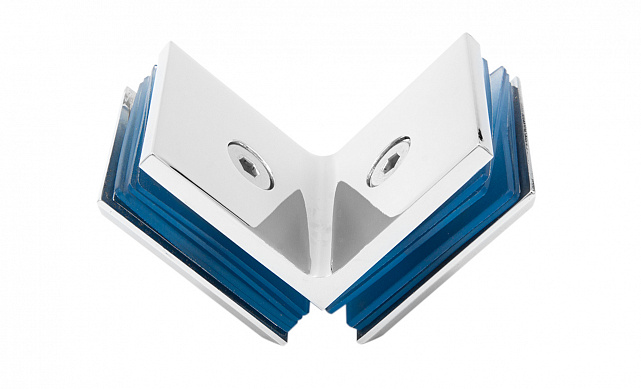 Коннектор для душевой кабины стекло-стекло 90°, 45х45, полированный, t735 PSS 8 Коннектор для душевой кабины стекло-стекло 90°, 45х45, полированный, t735 PSS 8