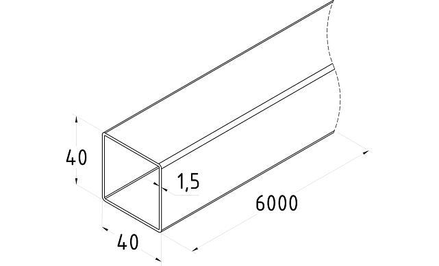 Труба профильная нержавеющая AISI 201, 40х40 мм, тройная полировка 800GRIT k808 2