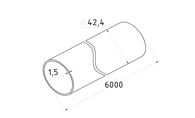 Труба Ø42.4 х 1.5 х 6м, тройная полировка 600GRIT, (AISI 304), уценка Фk845-У 2 Труба Ø42.4 х 1.5 х 6м, тройная полировка 600GRIT, (AISI 304), уценка Фk845-У 2