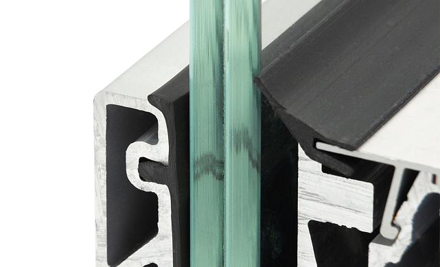 Комплект профиля зажимного для стекла 16мм и 8+8 , без отверстий, НЕАНОД. алюминий 100х60мм, т100-4-16  7