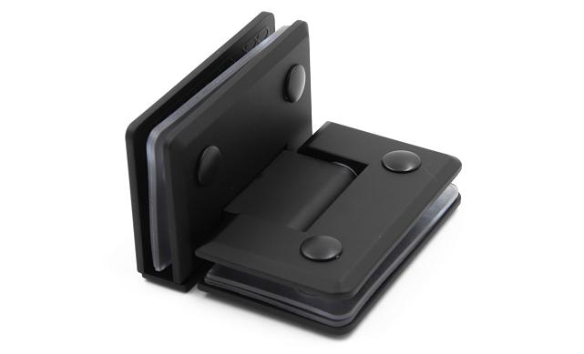 Петля для душевой стекло-стекло 90х55 мм, 90°, цинк, черный t304 BZn 4