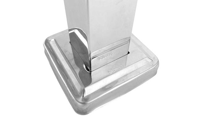 Стеклодержатель напольный, плоский 40х40х400 мм, ЭКОНОМ, для стекла 8-20 мм, полированный, AISI 304 Фk278-2 3