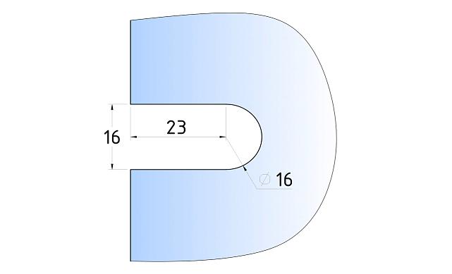 Коннектор для душевой кабины стена-стекло, 45х45, AISI 304 полировка, вырез 61 t720 PSS 3