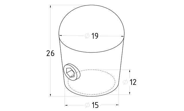 Заглушка для трубы Ø12 мм полированная (AISI 201) k226 2