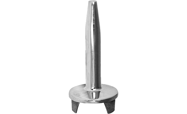 Наконечник палец (солдатик) на стойку Ø38.1 мм, без ложемента, литой, полированный, повышенной коррозионной стойкости, под сварку, облегченный, нержавеющий AISI 316, k034-3 4