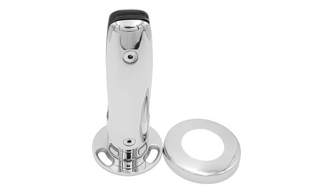 Стеклодержатель литой напольный, круглый, для стекла 12-16  мм, полированный (AISI 304) k176-2 7