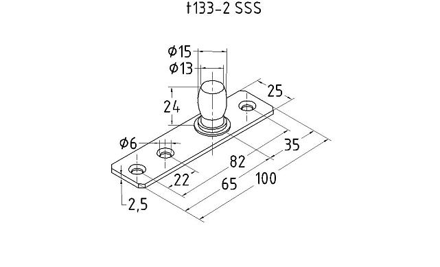 Ось верхняя, шлифованная t133-2 SSS 2