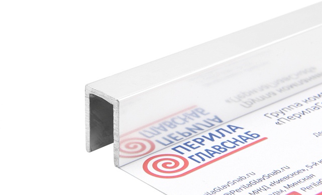 П-образный профиль для неподвижных стекол 8 мм, 19x13, L=2500, алюминий полированный t756-2500 AL 3 П-образный профиль для неподвижных стекол 8 мм, 19x13, L=2500, алюминий полированный t756-2500 AL 3