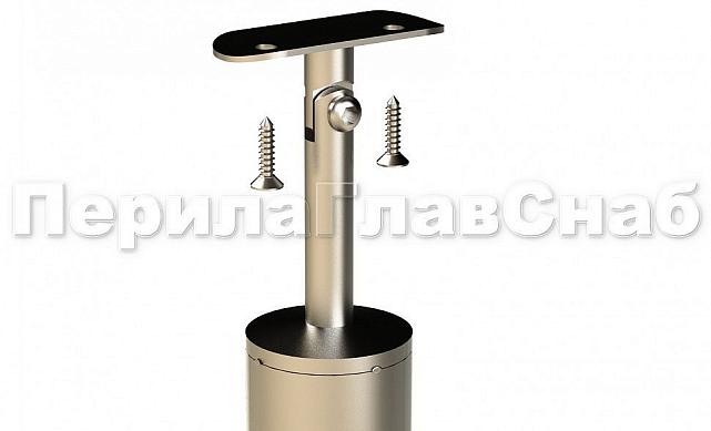 Готовая стойка Ø38,1х950 мм деревянная, со вставками из нержавеющей стали под золото 2х100 мм с 2 стеклодержателями k741-2-L-G 6