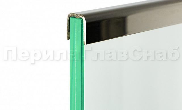 Профиль П-образный, L=2000 мм, t=1.5 мм, для стекла 12 мм, полир. (AISI 304) Ф-0454 4