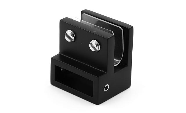 Коннектор торцевой труба-стекло 30х10 мм, нержавеющая сталь AISI 304, черная t467 BL 5