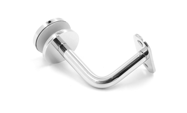 Держатель поручня на стекло 10-17 мм, с ложементом на плоскость, вынос 60х70 мм, Ø43х5 мм, нержавеющая сталь AISI 304, полированная k008-4 6 Держатель поручня на стекло 10-17 мм, с ложементом на плоскость, вынос 60х70 мм, Ø43х5 мм, нержавеющая сталь AISI 304, полированная k008-4 6