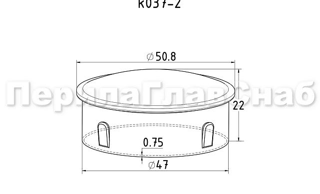 Заглушка штампованная для трубы Ø50.8х0.75 мм (AISI 304) k037-2 2