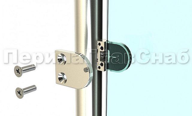 Готовая стойка Ø38,1х950 мм деревянная, со вставками из нержавеющей стали под золото 2х100 мм с 2 стеклодержателями k741-2-L-G 5