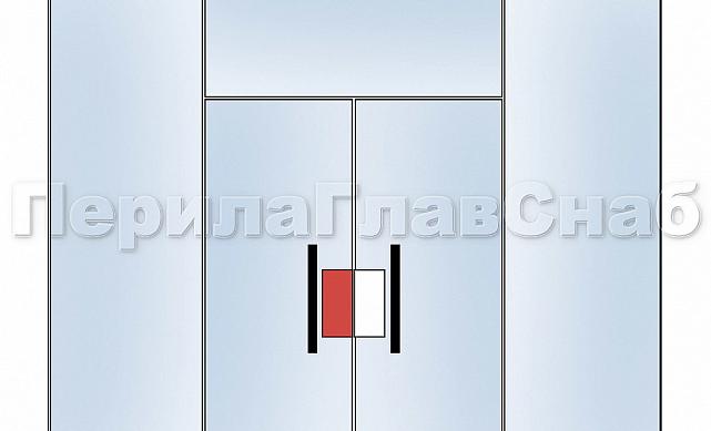 Замок для стеклянной двери центральный с прямоугольным ригелем, шлифованный, вырез 13 t152 SSS 2