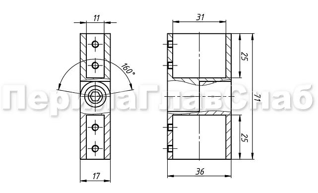 Коннектор для трека 30х10 мм регулируемый полированный t465 PSS 2