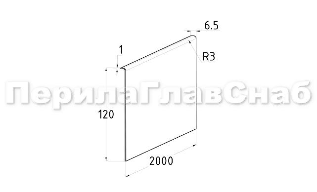 Накладка на профиль 601 (тыльная/лицевая), AISI 304 шлифованная k601-09 3