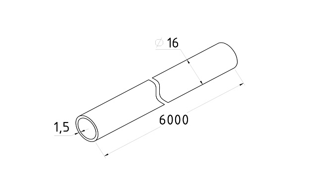 Труба круглая нержавеющая AISI 304, Ø16x1.5х6000 мм, шлифованная Rk853-2 2 Труба круглая нержавеющая AISI 304, Ø16x1.5х6000 мм, шлифованная Rk853-2 2