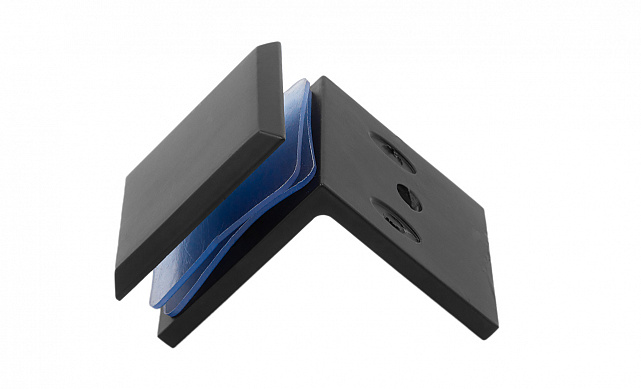 Коннектор для душевой кабины стена-стекло 90°, 45х45, цинк, черный, вырез 69 t732 BZn 7  Коннектор для душевой кабины стена-стекло 90°, 45х45, цинк, черный, вырез 69 t732 BZn 7