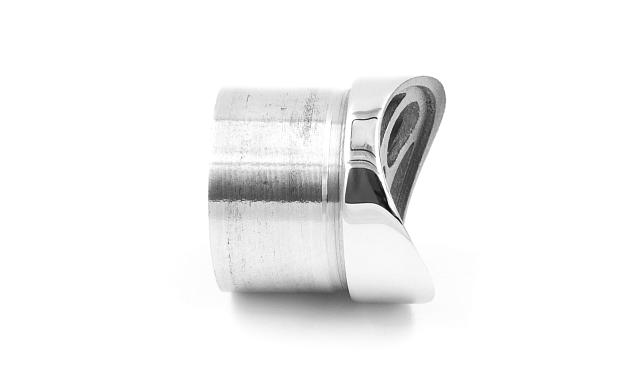 Наконечник седловина прямая 90° на стойку Ø38.1 мм, под поручень Ø50.8 мм, литая, полированная, AISI 304, k044-1 5