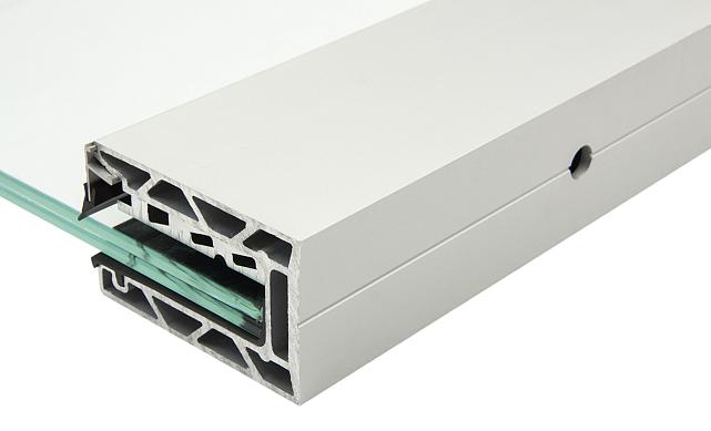 Комплект профиля зажимного для стекла 20мм и 10+10,с отверстиями, АНОД. алюминий 100х60мм, т100-1-20 7