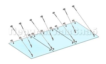 Комплект фурнитуры для козырька 1800х3700 (на вантах/тягах) k671-18-37 купить в Симферополе