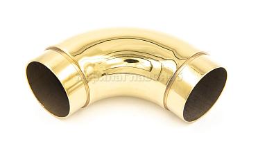 Отвод поручня под Ø50.8х102х1.45 мм, 90°, полированный 600 Grit, с двумя установочными кольцами, золото k052-88 купить в Симферополе