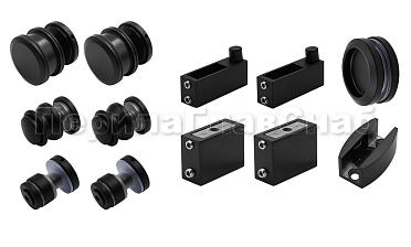 Комплект раздвижной системы для стеклянной душевой, нержавеющая сталь AISI 304, черная t401 BL купить в Симферополе